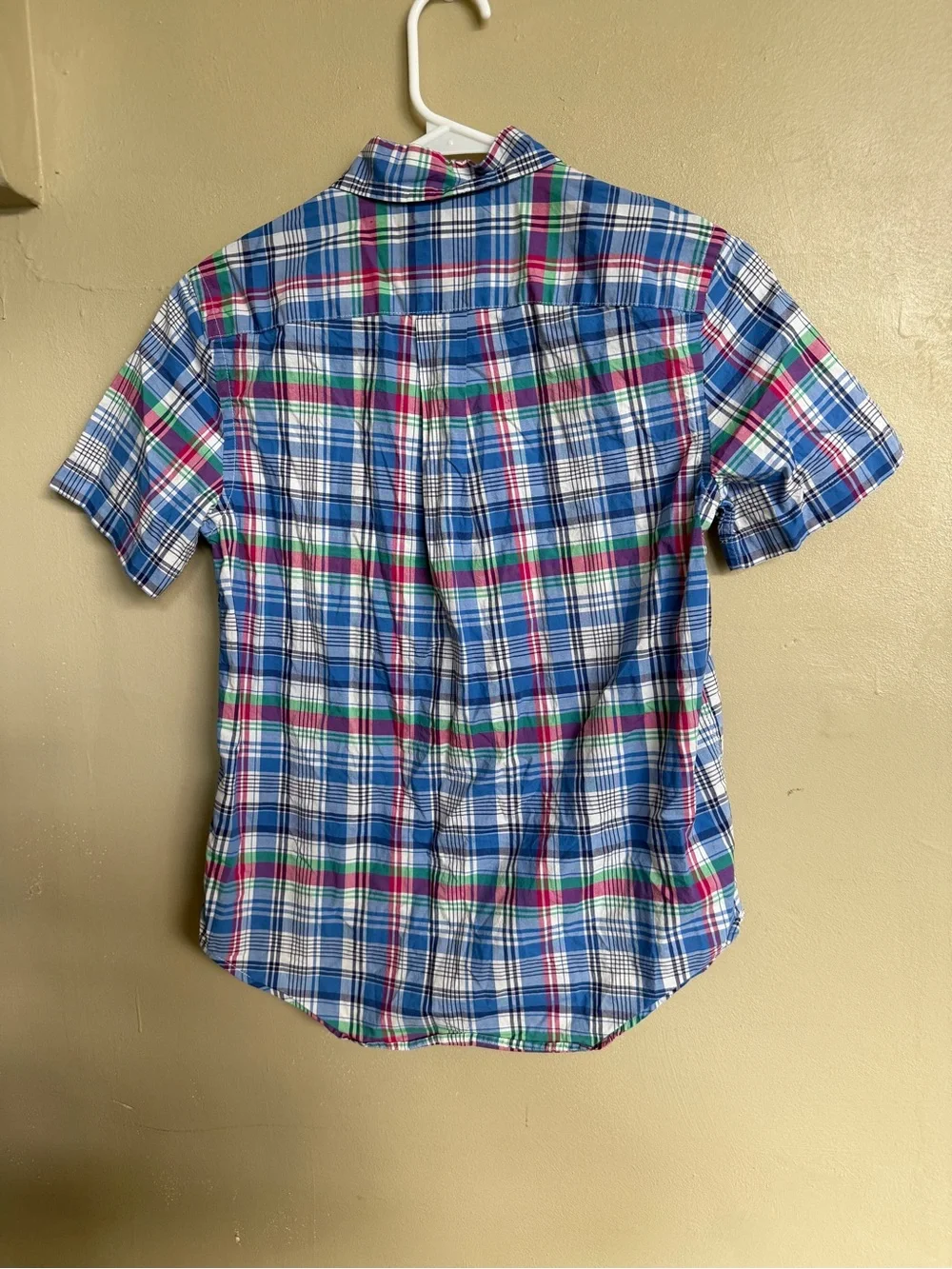 Polo Ralph Lauren Kids Blue Plaid Short Sleeve Button-Up Shirt Medium 10-12